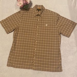 TIMBERLAND Size XL Button DownShort Sleeve Plaid Shirt